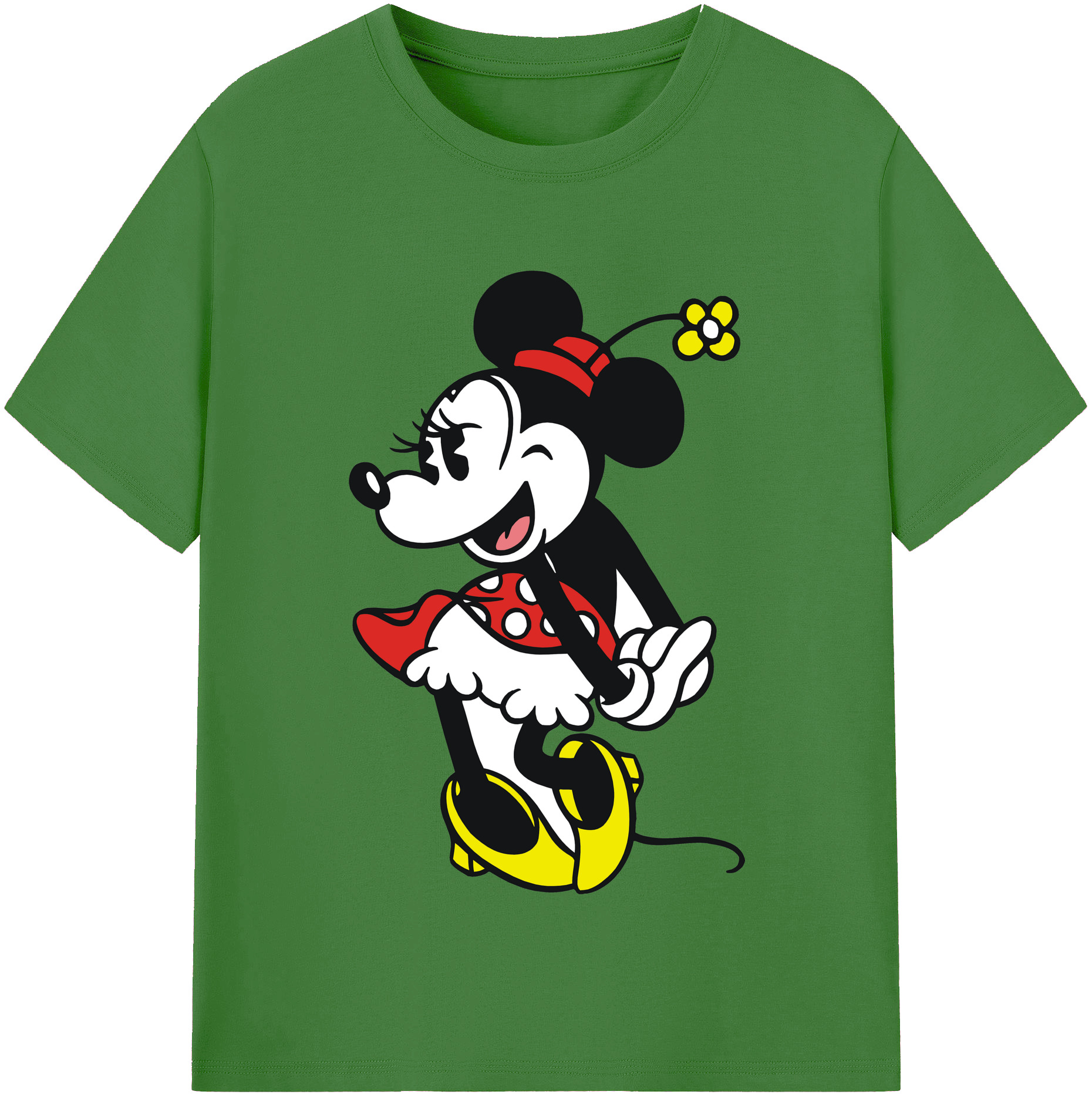 （画像用） ミッキーマウス Mickey Mouse レディースカジュアルプリントTシャツ（綿100％）